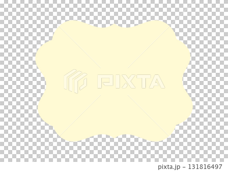 邊框插圖素材，淡黃色，簡約向量PNG透明格式 131816497