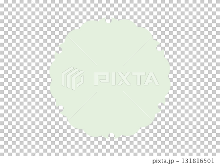 和柄の円形フレーム素材　雪輪シンプル　くすみ緑色モスグリーン　ベクターpng透明 131816501