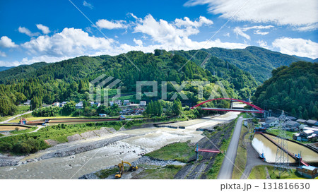 富山県東部の黒部川扇状地の起点となる愛本橋周辺 131816630
