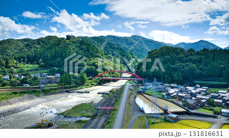 富山県東部の黒部川扇状地の起点となる愛本橋周辺 富山県東部の黒部川扇状地の起点となる愛本橋周辺 131816631