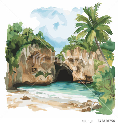 Harrisons Cave. Harrison Cave hand drawn watercolor illustration 131816750