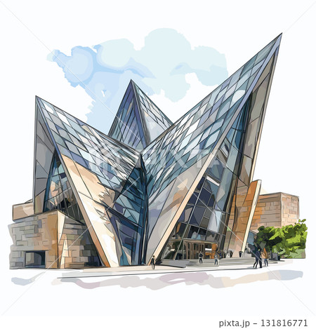 Royal Ontario Museum. Royal Ontario Museum hand drawn watercolor illustration Royal Ontario Museum. Royal Ontario Museum hand drawn watercolor illustration 131816771