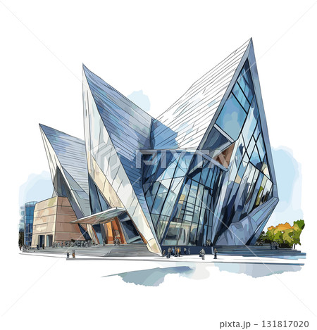 Royal Ontario Museum. Royal Ontario Museum hand drawn watercolor illustration Royal Ontario Museum. Royal Ontario Museum hand drawn watercolor illustration 131817020
