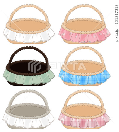 フリルがついたカゴのイラスト フリルがついたカゴのイラスト 131817318