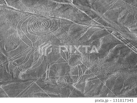 南米ペルー・ナスカの地上絵 サル 南米ペルー・ナスカの地上絵 サル 131817345