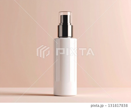 White Spray Bottle Mockup on Blush Pink 131817838