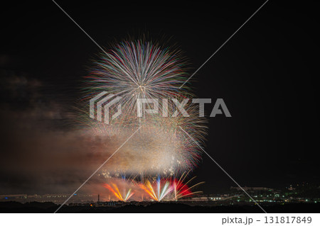 袋井市のふくろい遠州の花火の風景(静岡県) 袋井市のふくろい遠州の花火の風景(静岡県) 131817849
