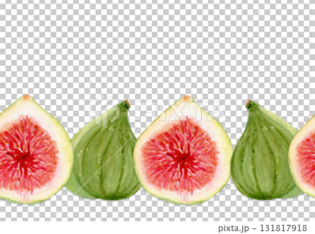Figs watercolor seamless border, whole fruits, slices isolated on white. Hand painted illustration for food design, organic market, packaging, recipe books, kitchen decor, healthy lifestyle concepts Figs watercolor seamless border, whole fruits, slices isolated on white. Hand painted illustration for food design, organic market, packaging, recipe books, kitchen decor, healthy lifestyle concepts 131817918