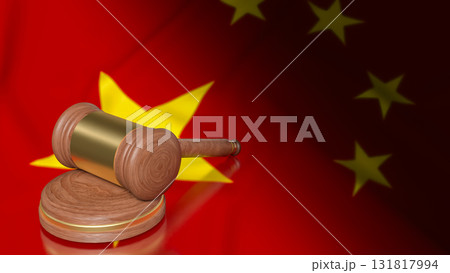 The Hammer on China flag for Law concept 3d Rendering. The Hammer on China flag for Law concept 3d Rendering. 131817994