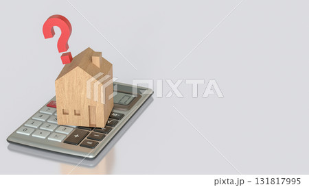 The House on Calculator for Property or real estate concept 3d Rendering. 131817995