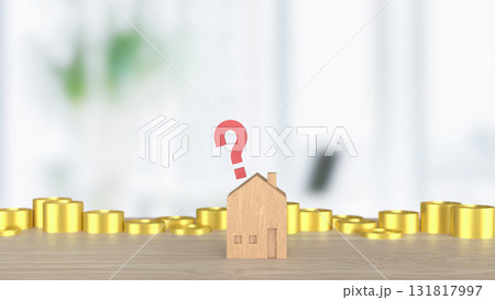 The House on Red Question mark for Property or real estate concept 3d Rendering. 131817997