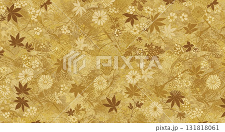 紅葉と菊の伝統的な和柄シームレスパターン 紅葉と菊の伝統的な和柄シームレスパターン 131818061