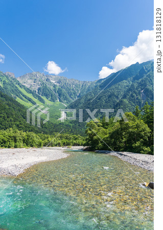 「長野県」梓川の清流・上高地 夏風景 「長野県」梓川の清流・上高地 夏風景 131818129