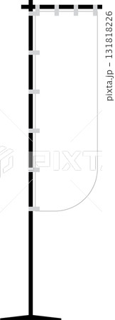 J-flag mockup template curve bottom shapes, empty space advertising sign flag.transparent background. 131818226