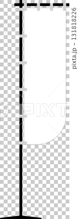 J-flag mockup template curve bottom shapes, empty space advertising sign flag.transparent background. 131818226