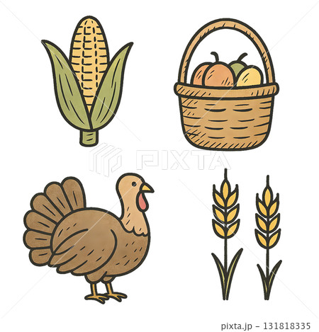 かごに入った鶏のイラスト 131818335