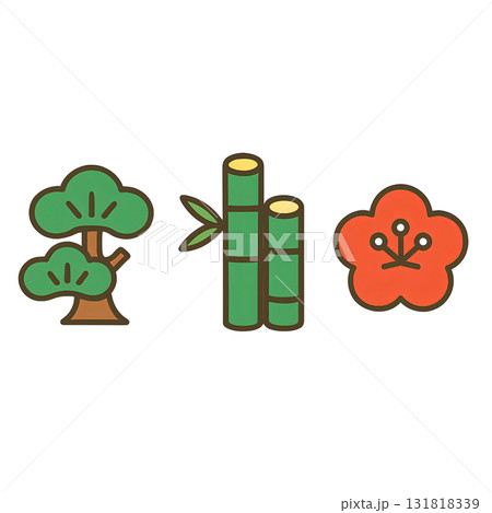 お正月のシンプルなイラスト お正月のシンプルなイラスト 131818339