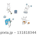 うさぎイラストの大掃除 131818344