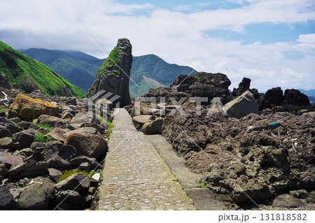 夏の竜飛岬 滝浜海岸への遊歩道から奇岩を臨む 夏の竜飛岬 滝浜海岸への遊歩道から奇岩を臨む 131818582