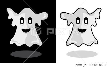 Cute Scary Halloween Flying Ghost Character Set with Smile Emotions.Vector Illustration Cute Scary Halloween Flying Ghost Character Set with Smile Emotions.Vector Illustration 131818607