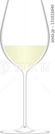 グラスに注がれた白ワイン グラスに注がれた白ワイン 131818840