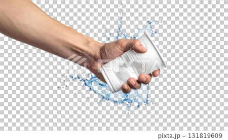 Hand crushing a plastic cup | No background, transparent PNG Hand crushing a plastic cup | No background, transparent PNG 131819609