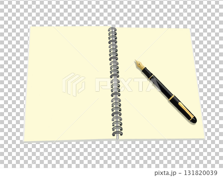 Ring notebook and fountain pen (plain) cream Ring notebook and fountain pen (plain) cream 131820039