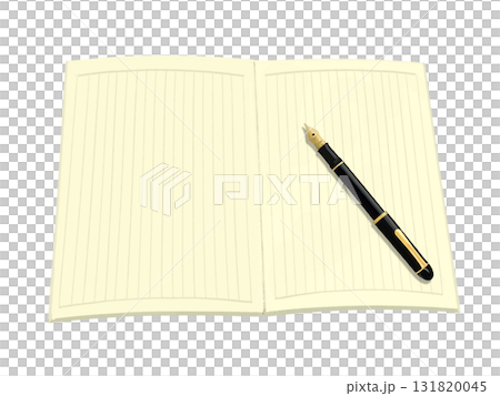 ノートと万年筆(縦罫線)クリーム ノートと万年筆(縦罫線)クリーム 131820045