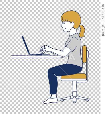 Illustration of correct sitting posture 131820310