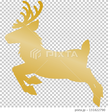 Reindeer silhouette - Christmas vector illustration icon material 131822790