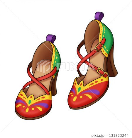 Colorful High-Heeled Shoes with Cross Straps 131823244