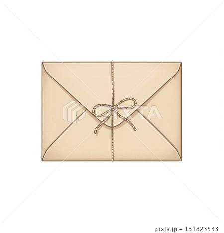 Beige Paper Envelope Tied with String 131823533