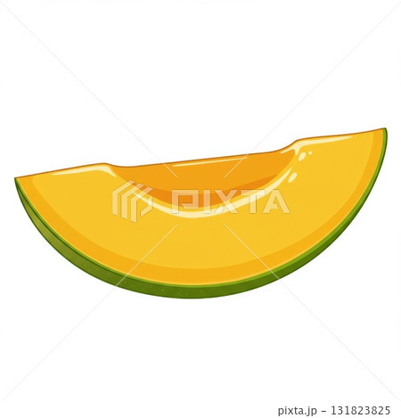 Sweet Yellow Melon Slice on White Background Sweet Yellow Melon Slice on White Background 131823825