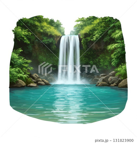 Serene Waterfall in Lush Tropical Forest Serene Waterfall in Lush Tropical Forest 131823900