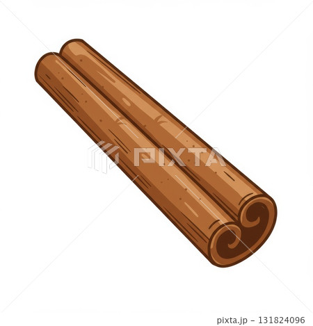 Brown Cinnamon Stick Illustration on White Background Brown Cinnamon Stick Illustration on White Background 131824096