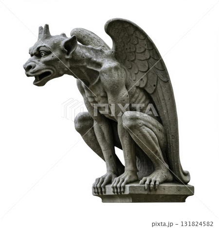 Grey Stone Gargoyle Statue with Wings Grey Stone Gargoyle Statue with Wings 131824582
