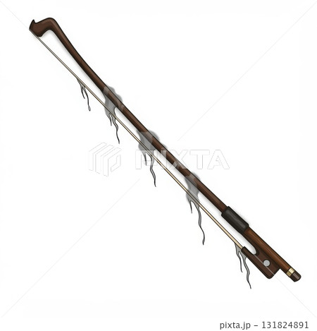 Long Brown Wooden Ceremonial Arrow with Feathers 131824891