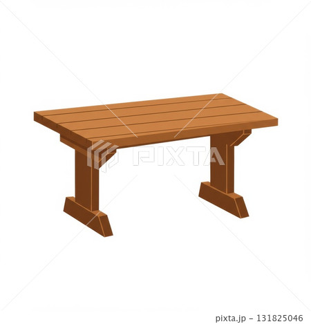 Brown Rectangular Wooden Table with Simple Design Brown Rectangular Wooden Table with Simple Design 131825046