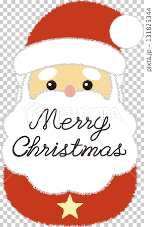聖誕卡設計-蓬鬆的聖誕老人臉人物插圖 131825344