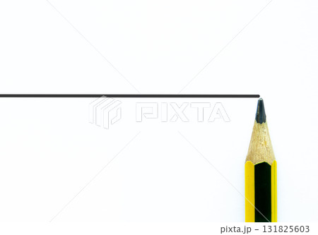 Horizontal ruled paper with a pencil tip at the edge, ample copy space for notes and clean minimal planning 131825603