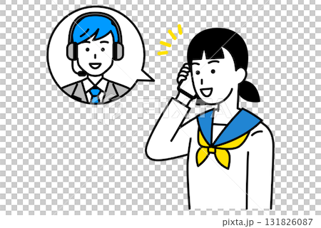 カスタマーサポートで問題が解決する女子学生 カスタマーサポートで問題が解決する女子学生 131826087