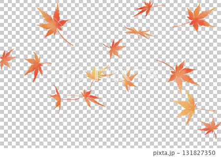 Vector material of flying autumn leaves painted in watercolor | Maple, Autumn, Wind, Leaves, Watercolor, Background 131827350