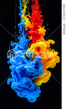 カラフルな液体インクの融合 131827483