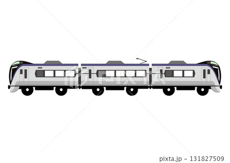 おもちゃ風のE353系電車を3両つないだベクターイラスト 131827509