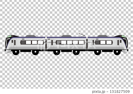 おもちゃ風のE353系電車を3両つないだベクターイラスト 131827509