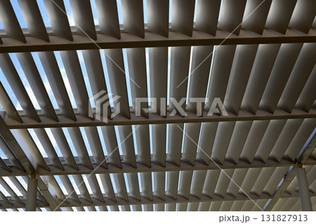 Sun shelter in a city park on the Mediterranean coast. Sun shelter in a city park on the Mediterranean coast. 131827913