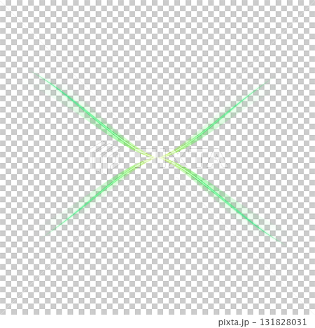 Symmetrical light curve design glowing green on transparent background 131828031