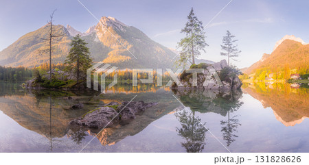 View of Hintersee lake in Berchtesgaden National Park Bavarian Alps, Germany 131828626
