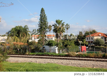 Close-up of the railway in Israel. Close-up of the railway in Israel. 131828643