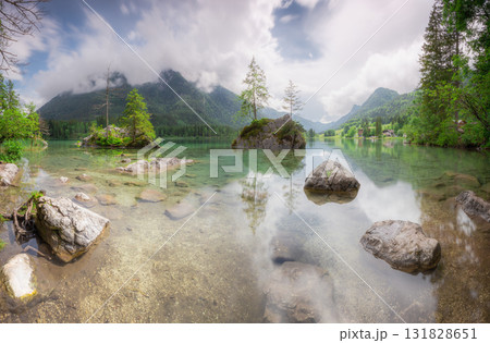 View of Hintersee lake in Berchtesgaden National Park Bavarian Alps, Germany View of Hintersee lake in Berchtesgaden National Park Bavarian Alps, Germany 131828651
